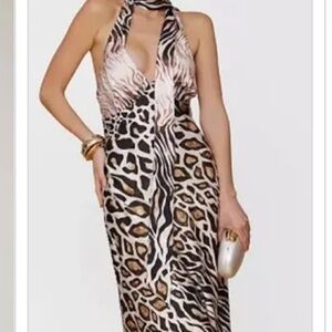Zebra Print Halter Dress
